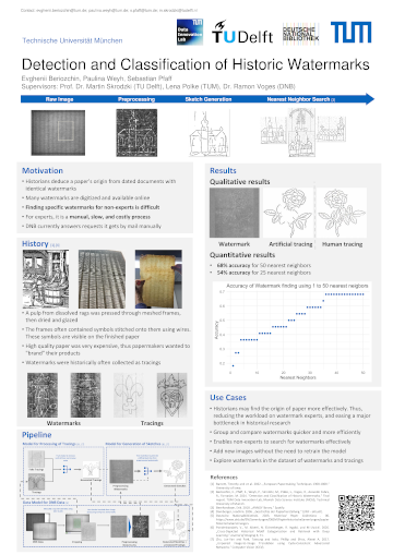 Poster: Detection and Classification of Historic Watermarks using neural networks and nearest neighbor search