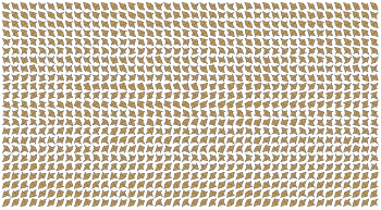 A visual representation of all 966 point sets on three points that admit to a unique stable state in their neighborhood grid.