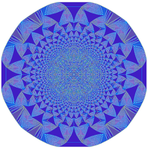 A rendering by Kate Stange of an Abelian Sandpile.